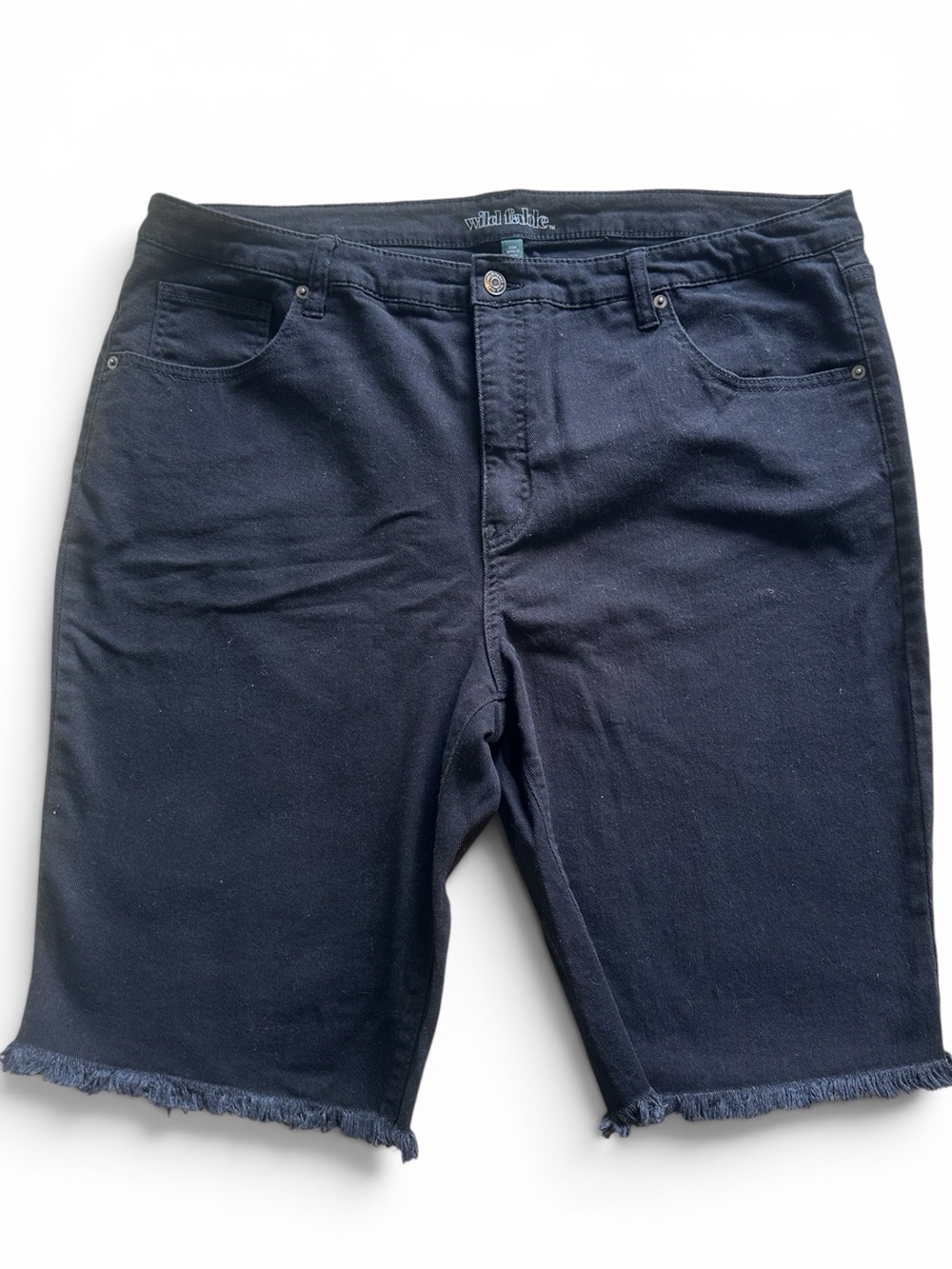 wild fable Frayed Hem Bermuda Black Jean Jorts Plus Size 22